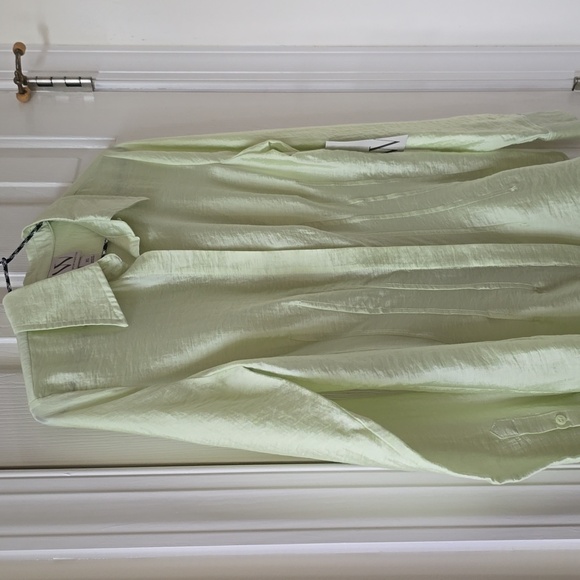WORTHINGTON BRAND WOMEN'S LIME GREEN LONG SLEEVES FRONT BUTTON SHIRT SIZE XS - Picture 4 of 14